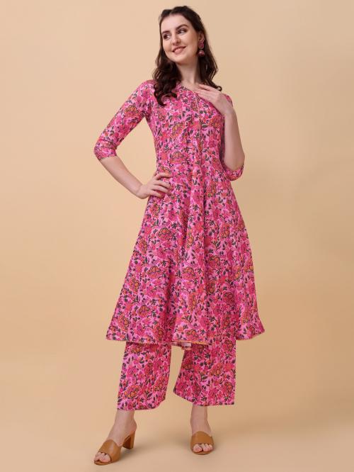 Lookmark Women's New Styles Pink Kurta Pant And Duptta Set