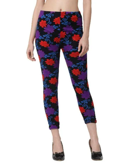 Klotthe Women Multicolor Printed Skinny Fit Woolen Jeggings