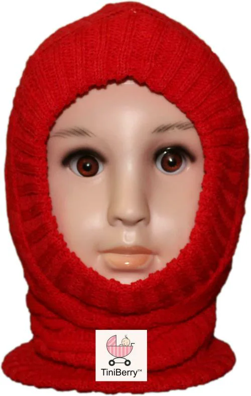 Tiniberry Baby Kids Red Pure Wool Cap (0 - 6 Months)