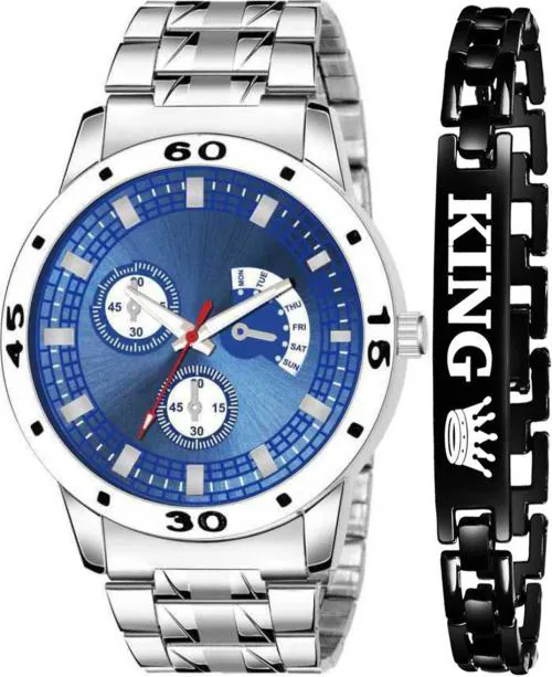 ONIR Analog Blue Dial Silver Strap Watch For Men