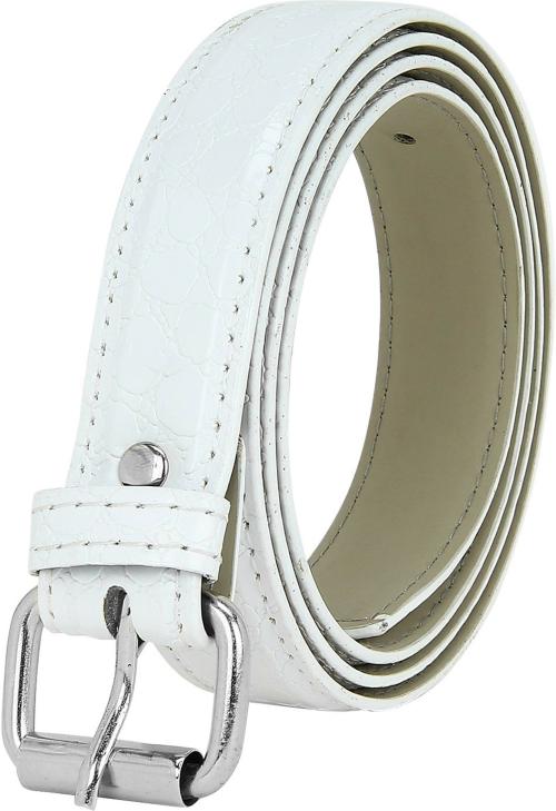 KM Belts White Synthetic Casual Belt For Girls - 28