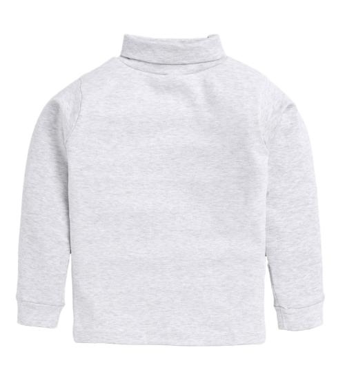 Baba & Baby Kids High Turtle Neck Cotton T-Shirt Melange L. Grey-4-5Y