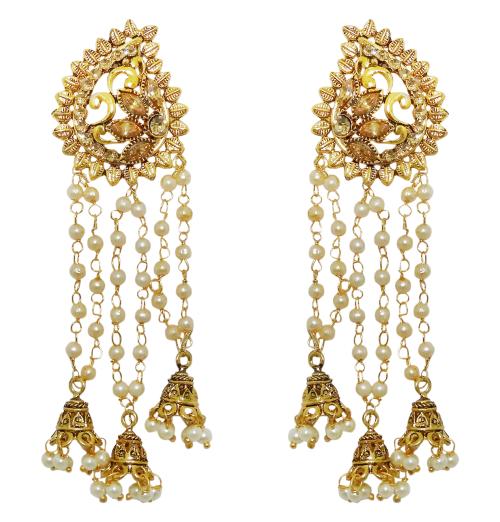 Kriaa By Jewelmaze Alloy Gold Drops And Danglers Earrings (Women)