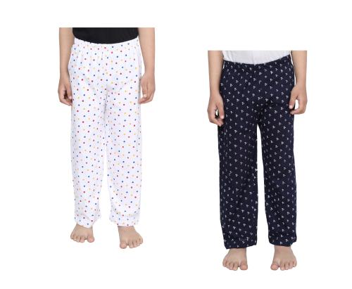 IndiWeaves Boys Printed Soft Cotton Regular Fit Pyjamas Lower (Pack of 2)