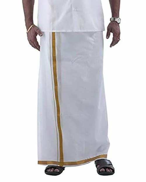 SUMAN TEX Men white Cotton Single Layer Dhoti