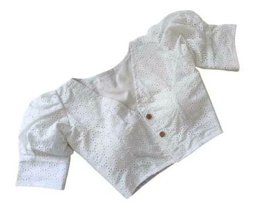 BKD Fashion Women White Readymade Stitched Saree Blouse (size 34)