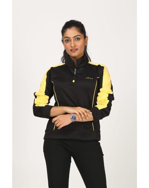 SYCOO FASHIONS Womens lilly Black & yellow Regular Jacket