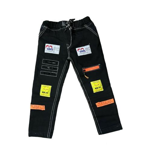 GS ENTERPRISES FASHION BOYS BLACK DENIM JOGGERS[2-3 YEARS] SINGLE ZIP