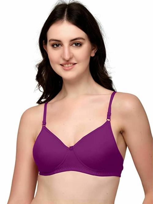 BOOMBUZZ Heavy Padded Bra for Every Day Comfort with Multi Colour and Wide rang of Size(PURPLE)(30A)