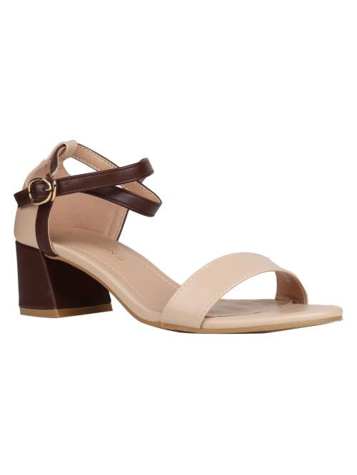 Addons Beige-Brown Bolck Heels