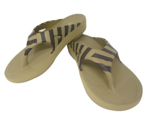 Doubleu Clasic V Shape Khaki+Beige Brown Flip Flop For Men