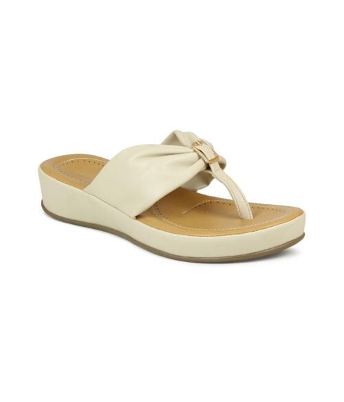 Inc.5 Beige Solid Comfort Sandals