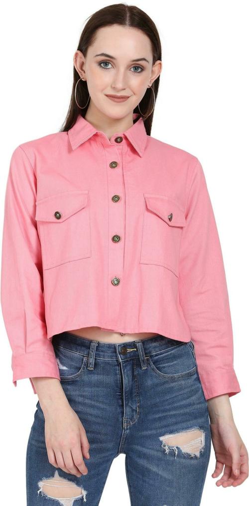 HRIKSHIKA FASHION Women Pink Solid Denim Jacket