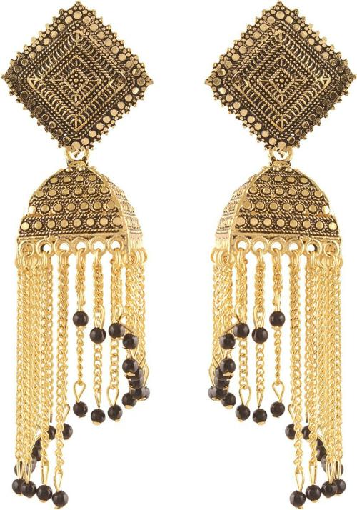 ALRIC Brass Jhumki Earring Black for Girls