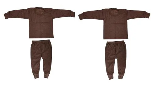 REDGLO Winter Thermal for Baby Top & Pajama Set for Boys & Girls/Unisex Round NeckThermal (Kids Thermal-Set) Boy's Body Warmer-Brown