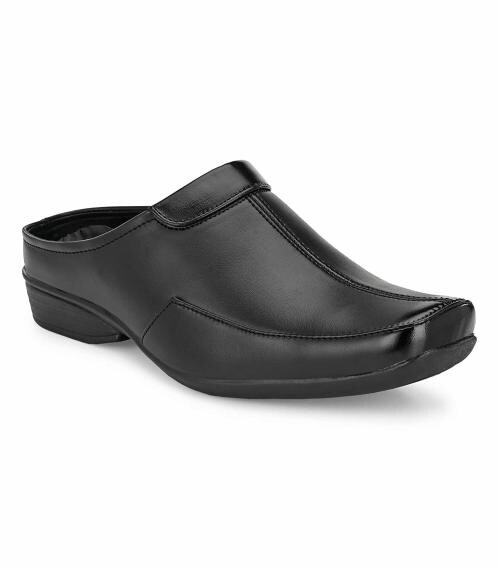 Stylelure Men's Leather Black Formal Clogs