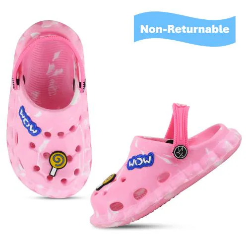 SMARTOTS Kids Stylish Dailywear Comfortable, Lightweight, Anti-Skid Anti-Slip Casual Pink Clogs/Sandal with Adjustable Sling Back Closure, Size-11C