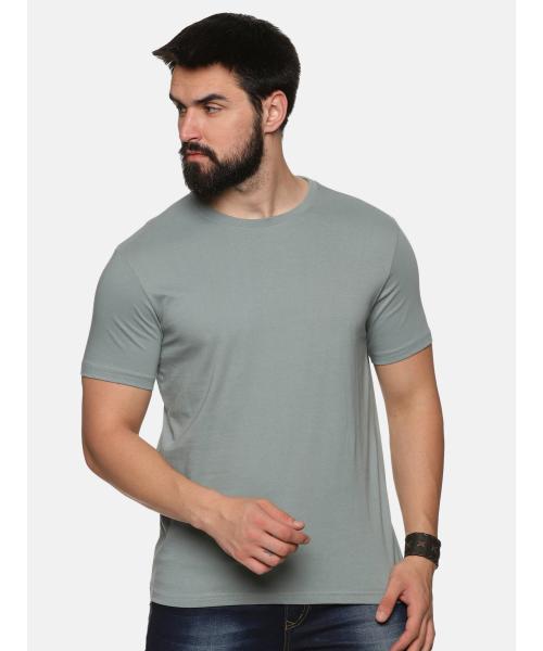 Bolder Mens Solid Premium Green Round Neck T-shirt