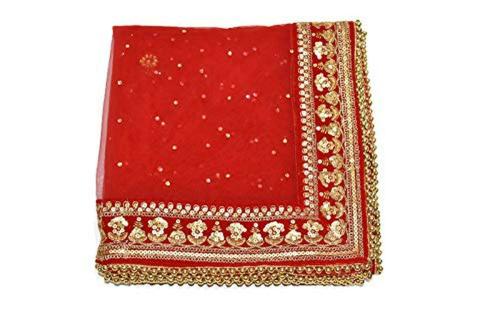 Wedding & Bridal Dupatta Store Women Red Embroidered Dupatta