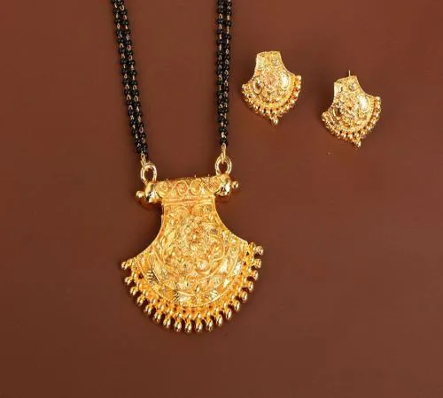 H R SALES -gold plated latest big pendal mangalsutra