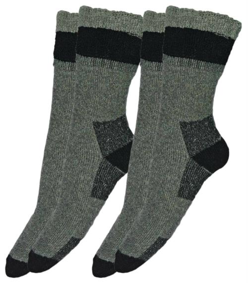 Me Stores Unisex Grey Woolen Winter Long Length Socks (Pair Of 2)
