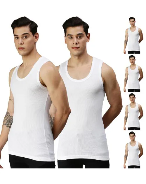 Onn White Premium Cotton Vest Pack of 6