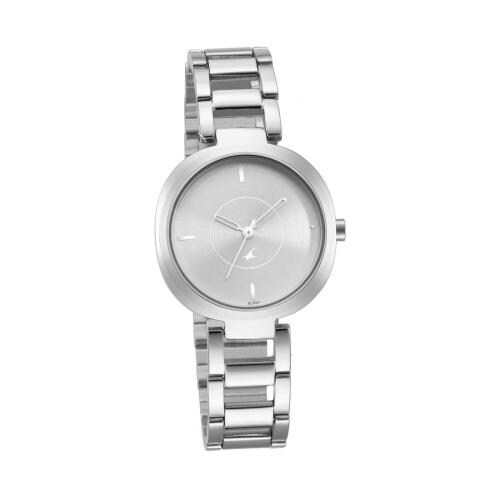 Fastrack Analog Dial Silver Band Silver Casual Watch-6247Sm01 For Womens