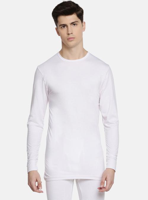 Macroman M Series Men White Solid Cotton Pack of 1 Thermal Tops