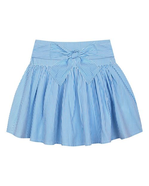 Budding Bees Girls Striped Fit & Flare Skirt-Blue