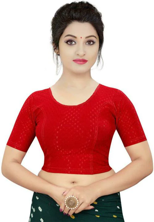 PU Fashion Women Red Solid Hosiery Blouse