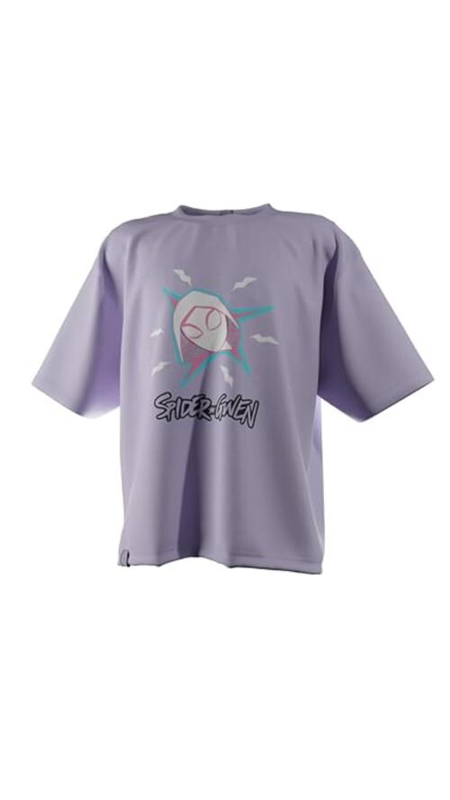 DANK ATTIRES Official Spidergen: Oversized T-Shirt for Women - Lavender - ( XL )