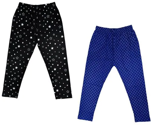 IndiWeaves Girls Cotton Printed Capri 3/4th Pants (Pack of 2)