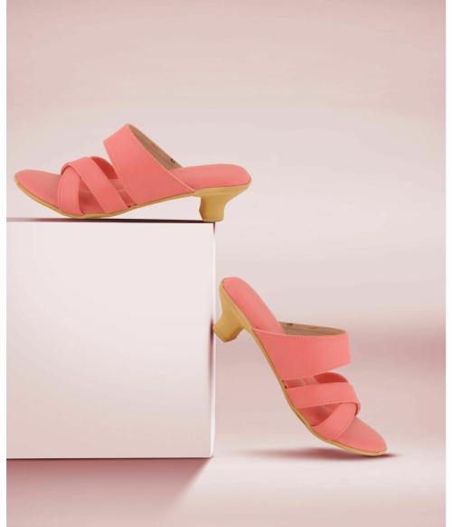 Olive Fashion Light Pink Kitten Heels for Women