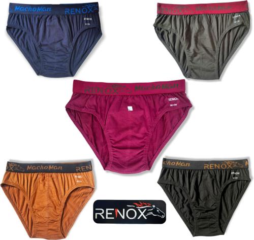 Renox Men Multicolor Pure Cotton Pack Of 5 Brief (75)_XS