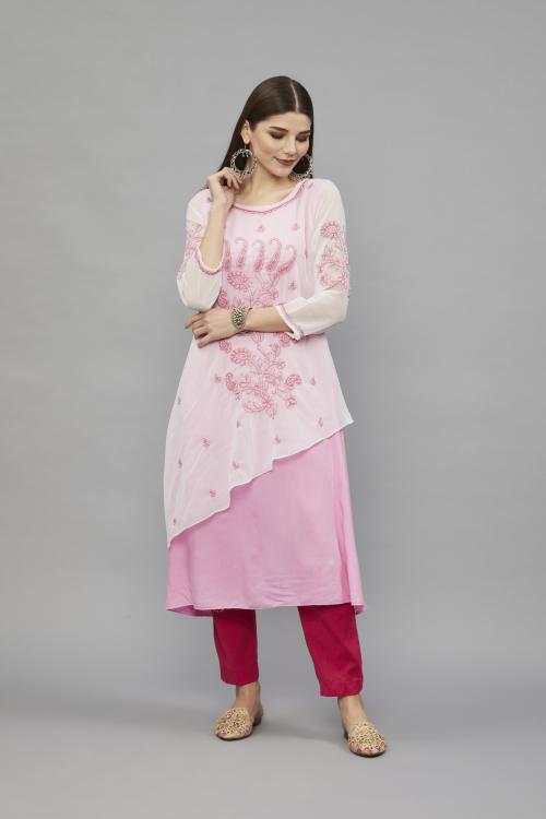 Lakhnavi Kurti Designs Ethnava Women’s Georgette Kurti
