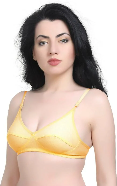 Sexy Bust Women Beige Cotton Blend T-Shirt Non Padded Bra (36B)
