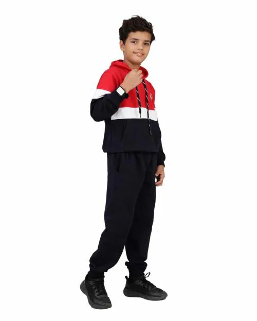 SMSHOPMORE Woolen Hooded Tracksuit for Boys | Comfortable and Relaxed Fit, Full Sleeve Zipper Top and Trouser for Winters | Sleepwear, Loungewear, Home wear, Casual wear