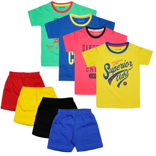 Luke and Lilly Boys Half Sleeve Tshirt and Shorts -Multi