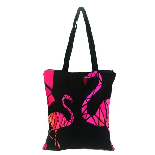 Jellify Flamingo Printed Canvas White Tote Bag for Women /Shopping, Grocery Bag /Multi Purpose Bag Sturdy Canvas Bag With 10 kgs Capacity