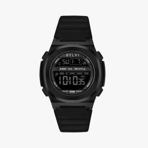 Sylvi Evoke Black Digital Unisex Wristwatch For Boys & Girls