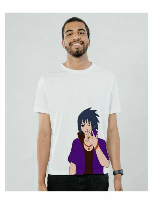 Mad Over Print Anime Sasuke Men's T-shirt