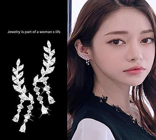 ARZONAI Silver Crystal Stones EarCuff Earrings For Women and Girls... Metal Cuff Earring