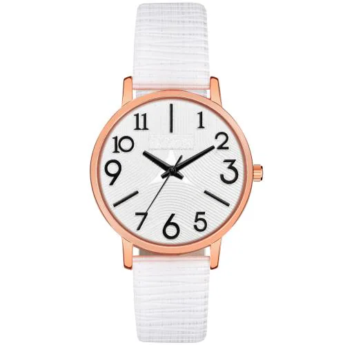 ILOZ New Stylish Design White Color Branded Watch For Girls Premium Quality Roman Number Leather Wrist Analog Watch - For Women