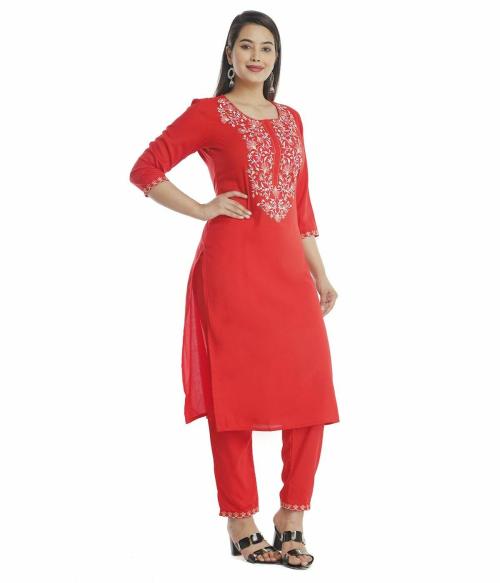 G4Girl Damen Kurta Hosen-Set Aus Viskose - Lässiges Outfit Mit 3/4 Ärmeln | Bequem & Stilvoll