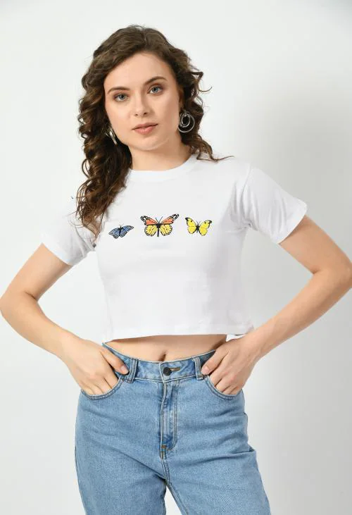 Legit Affair Girls and Women Western Cotton ,Half Sleeves,Casual and Crop Top, Stylish Crop Top Trendy Top