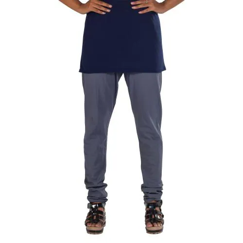 AWA Women's premium soft Cotton Chudidar pants / Gathering pants, Color - Grey, Size-XL