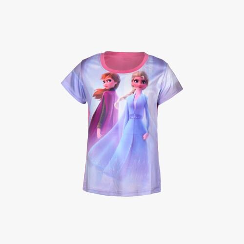 Rad Prix Girls Violet Frozen Printed Crew Neck T-shirt