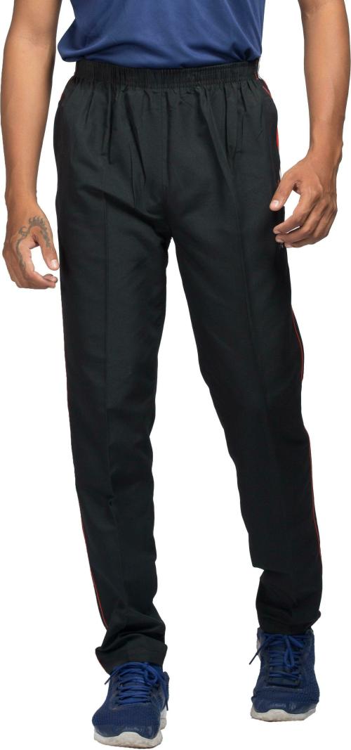 estro Men Black Solid Polyester Track Pants