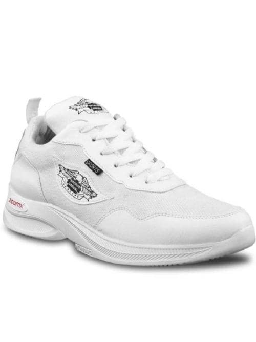Resnap Shoe Zone Men's Premium Synthetic Lace-Ups Running/Walking/Gym/Sports Shoes (White)