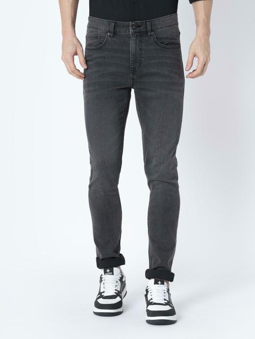 Red Tape Men Charcoal Grey Skinny Jeans
